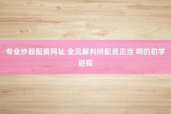 专业炒股配资网址 全见解判辨配资正当 啊的初学进程