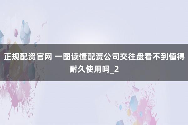 正规配资官网 一图读懂配资公司交往盘看不到值得耐久使用吗_2