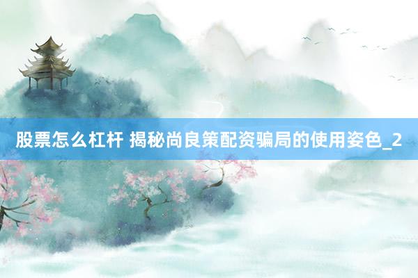 股票怎么杠杆 揭秘尚良策配资骗局的使用姿色_2