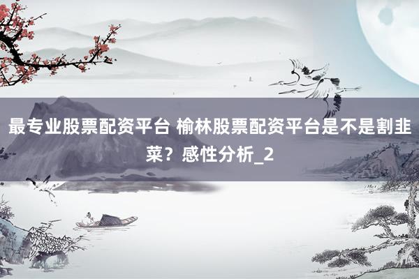 最专业股票配资平台 榆林股票配资平台是不是割韭菜？感性分析_2