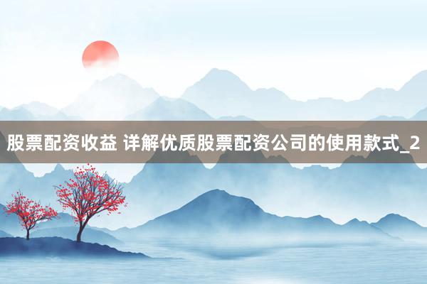 股票配资收益 详解优质股票配资公司的使用款式_2