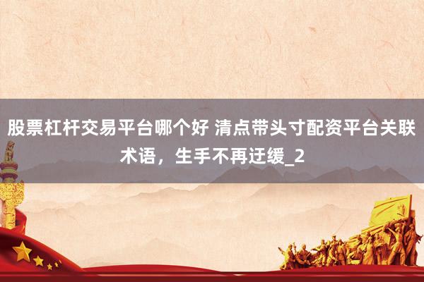 股票杠杆交易平台哪个好 清点带头寸配资平台关联术语，生手不再迂缓_2