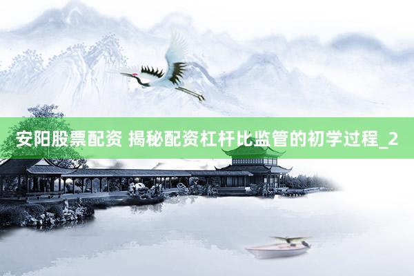 安阳股票配资 揭秘配资杠杆比监管的初学过程_2