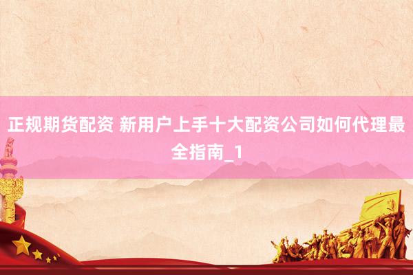 正规期货配资 新用户上手十大配资公司如何代理最全指南_1