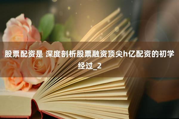 股票配资是 深度剖析股票融资顶尖h亿配资的初学经过_2