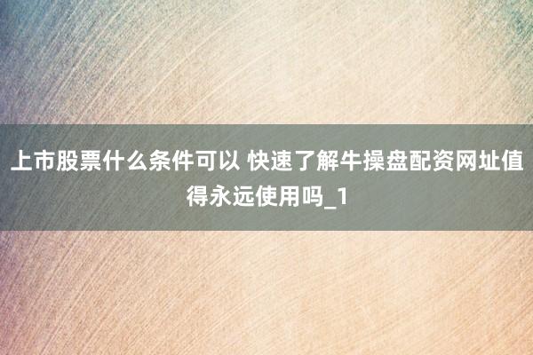 上市股票什么条件可以 快速了解牛操盘配资网址值得永远使用吗_1